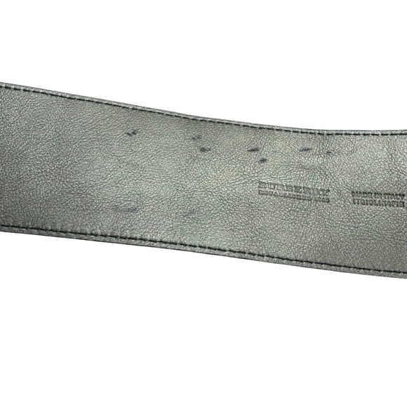 BURBERRY GUNMETAL PEWTER LEATHER WIDE WAIST BELT WITH PLEATED RUFFLES - Picture 12 of 16